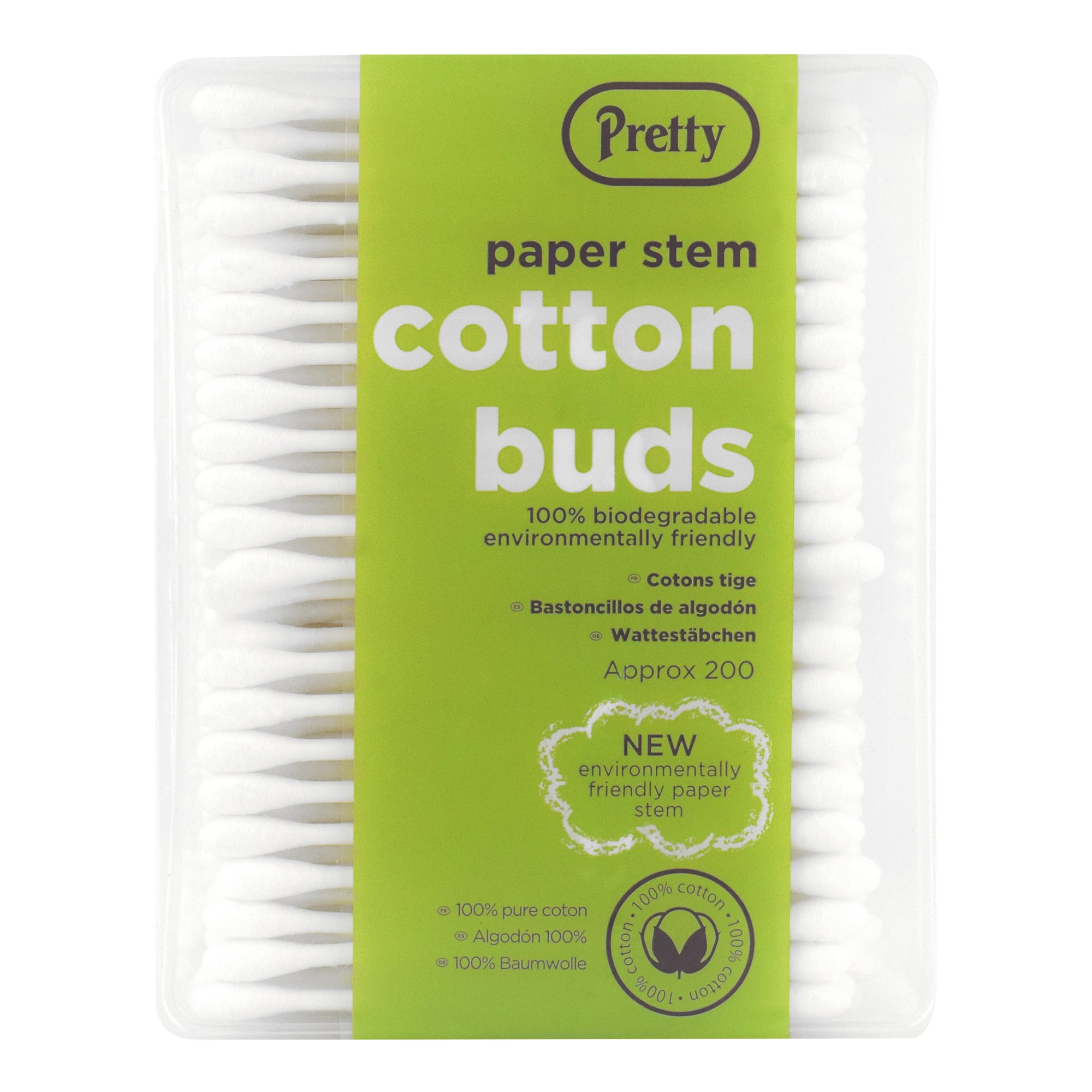 Pretty Paper Stem Cotton Buds 200 Pack